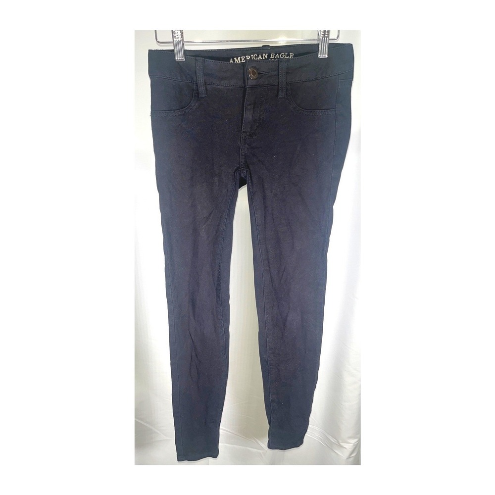 American Eagle Super Stretch Jegging Black Denim Skinny Jeans Size 0 Short